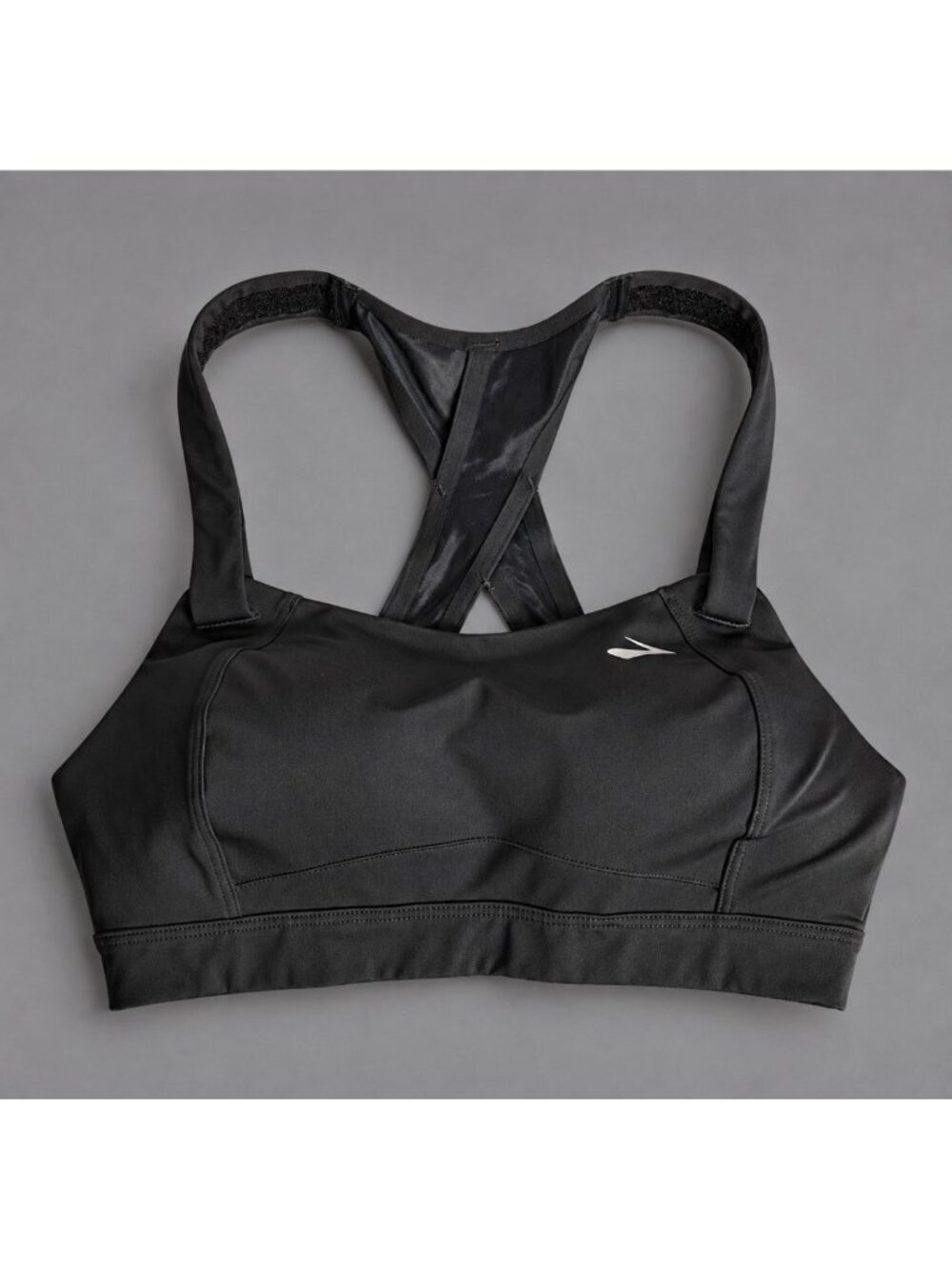 BROOKS Womens Size 32C Black Juno Sports Bra Wire-Free Racerback High Impact